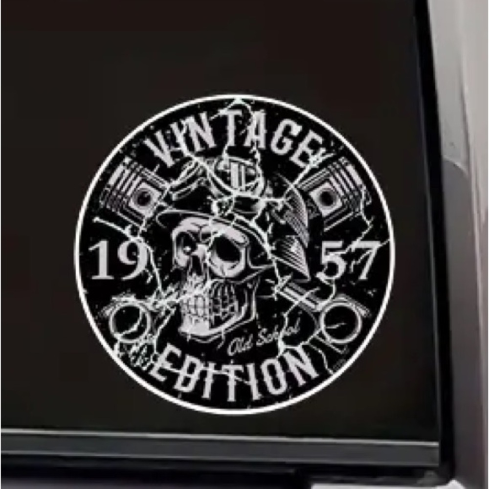 Gifts for Men Skull 1957 Vintage Edition Old School Vehicle Decal Sticker